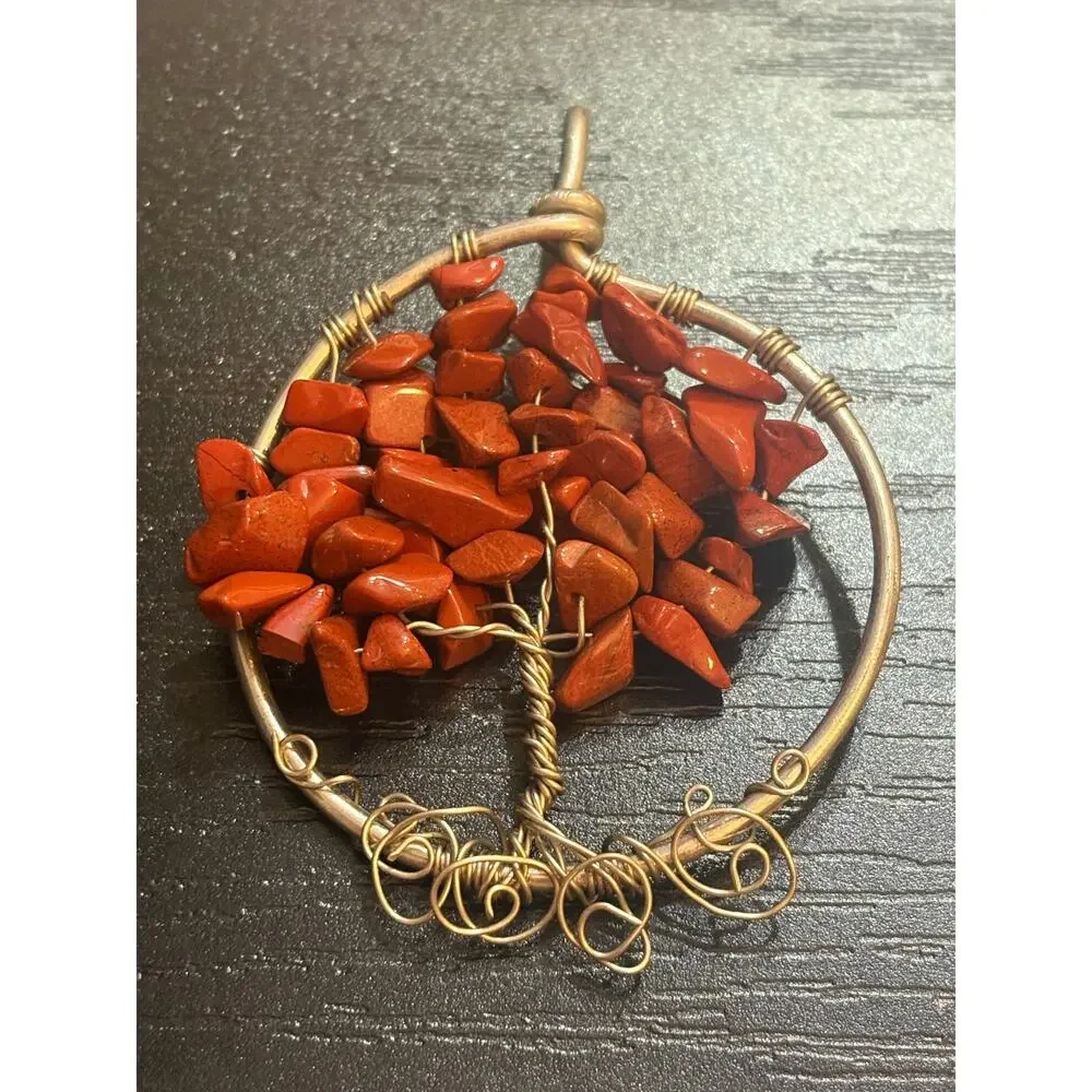Genuine Red Jasper Tree of Life Artisan Pendant